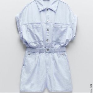 Zara Denim Jumpsuit with Pockets